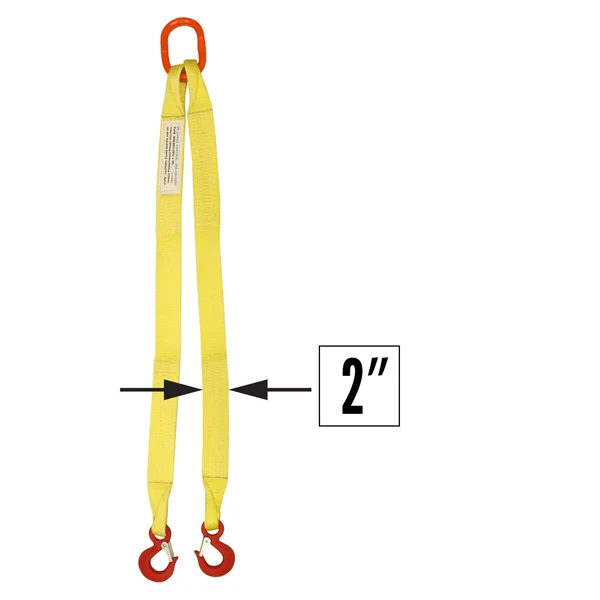 2"x18' (1 ply) Double Leg Nylon Sling w/ Master Link & Sling Hook