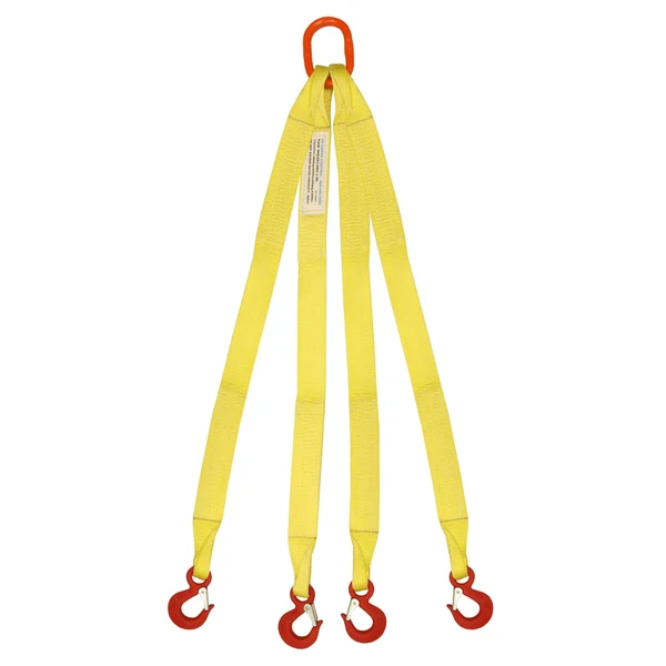 2"x4' (2 ply) Quad Leg Nylon Sling w/ Master Link & Sling Hook