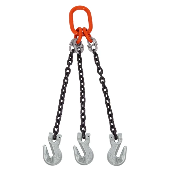 5/8" x 20' Domestic 3 Leg Chain Sling with Crosby Grab Hooks - Grade 100