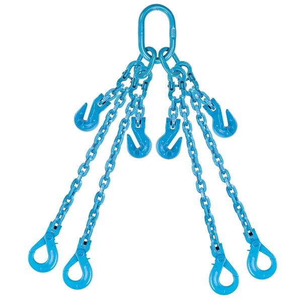 9/32" x 15' Pewag Adjustable 4 Leg Chain Sling w/ Self-Locking Hooks - Grade 120