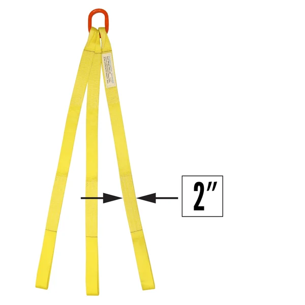 2"x6' (2 ply) Triple Leg Nylon Sling w/ Master Link & Sewn Loop