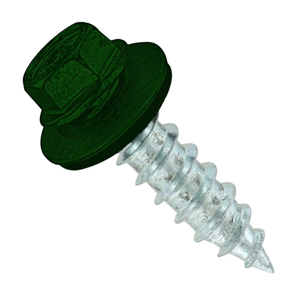 ST Fastening #14 x 1" Type 17 Woodbinder Metal Roofing Screw - Forest Green, Pkg 250