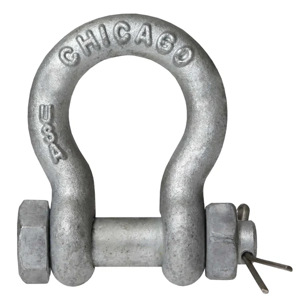 Bolt Type Anchor Shackle - Chicago Hardware - 5/16" Galvanized Steel - .75 Ton