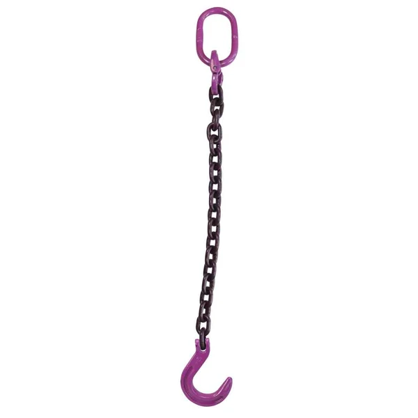 5/16" x 5' Single Leg Chain Sling w/ Foundry Hook - Grade 100
