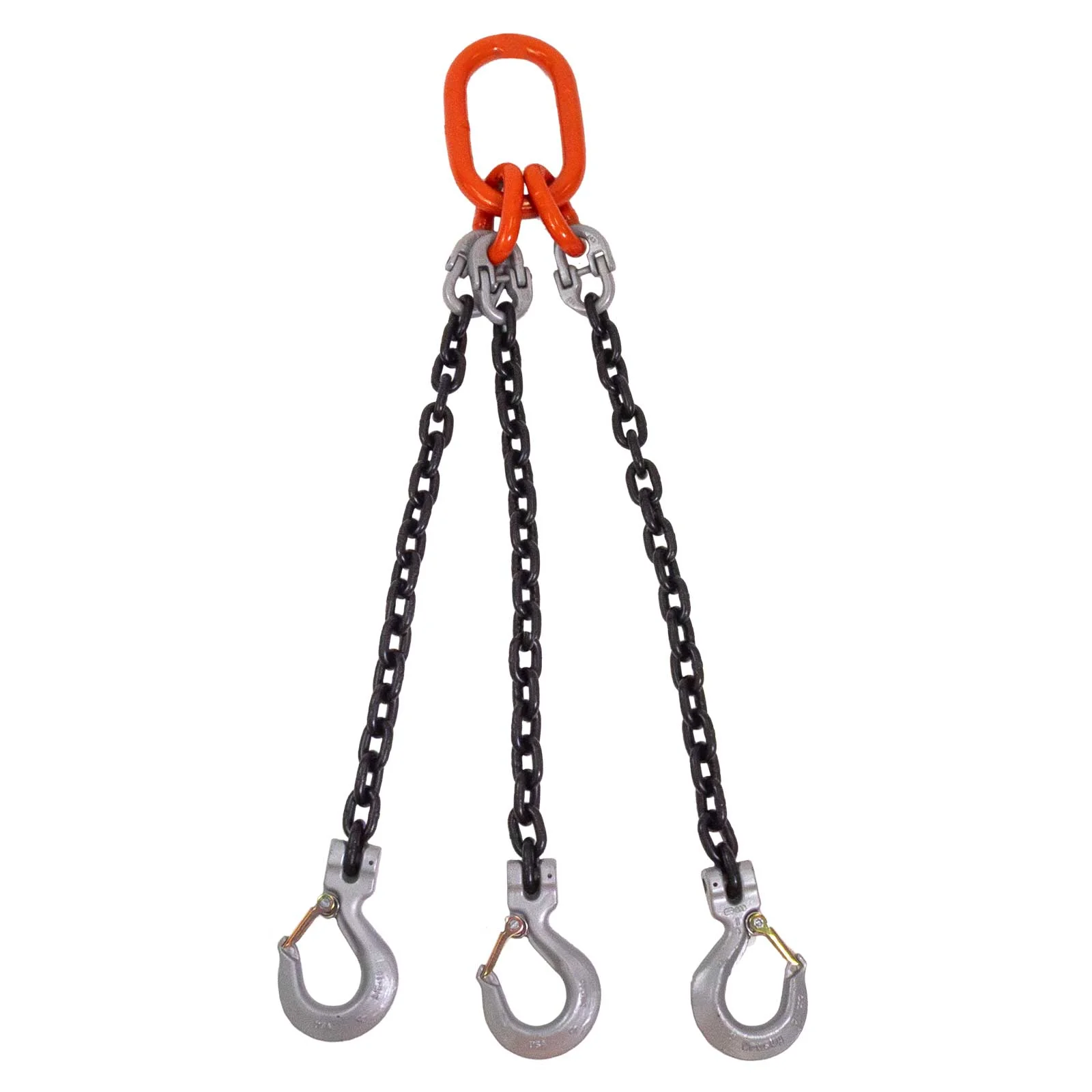 3/8" x 16' Domestic 3 Leg Chain Sling with Crosby Sling Hooks - Grade 100