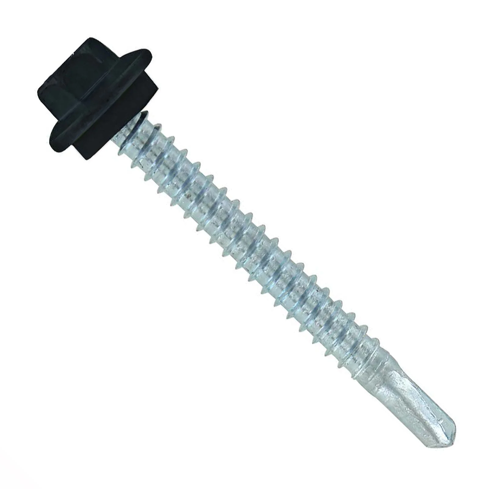 ST Fastening #12 x 2" Self-Drilling Maxx Steelbinder Metal Roofing Screw, Hex-Washer Head - Black, Qty. 250