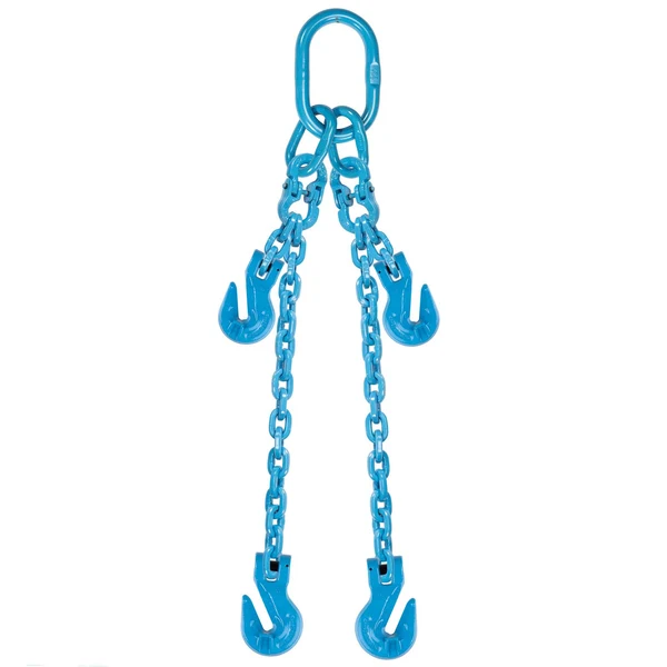 3/8" x 20' Pewag Adjustable 2 Leg Chain Sling w/ Grab Hooks - Grade 120
