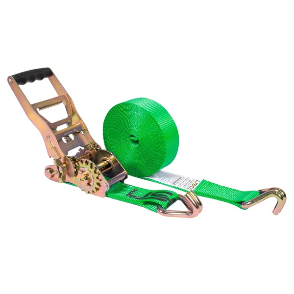 2" x 30' Gear-Driving Reverse-Action Ratchet Strap with Wire Hooks | Green