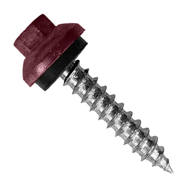 ST Fastening #14 X 1-1/2" ZXL Tapping Woodbinder Metal Roofing Screw - Burgundy, Pkg 250