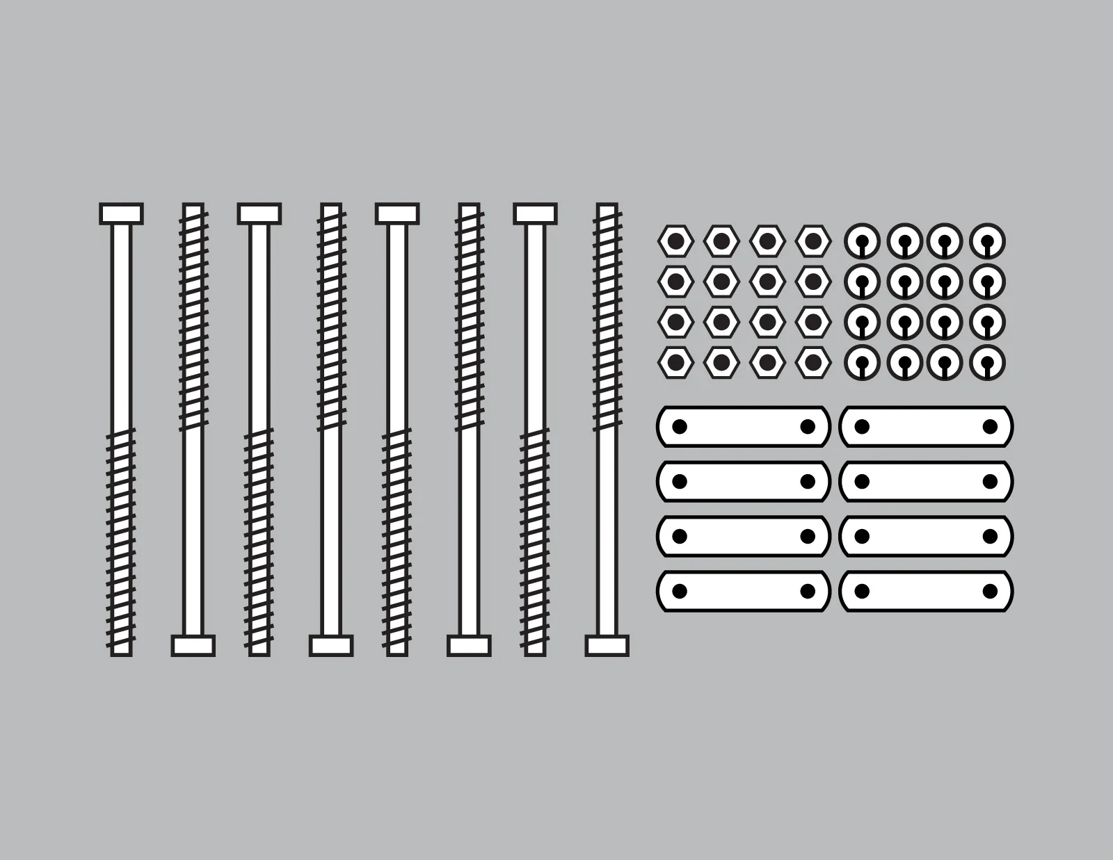 Sturdy-Lite Straight Frame Cab Rack Mounting Kit - 19" Bolts