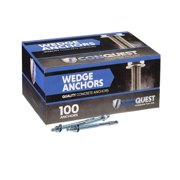 1/4" x 3-1/4" Conquest Wedge Anchors - Zinc, Pkg 100