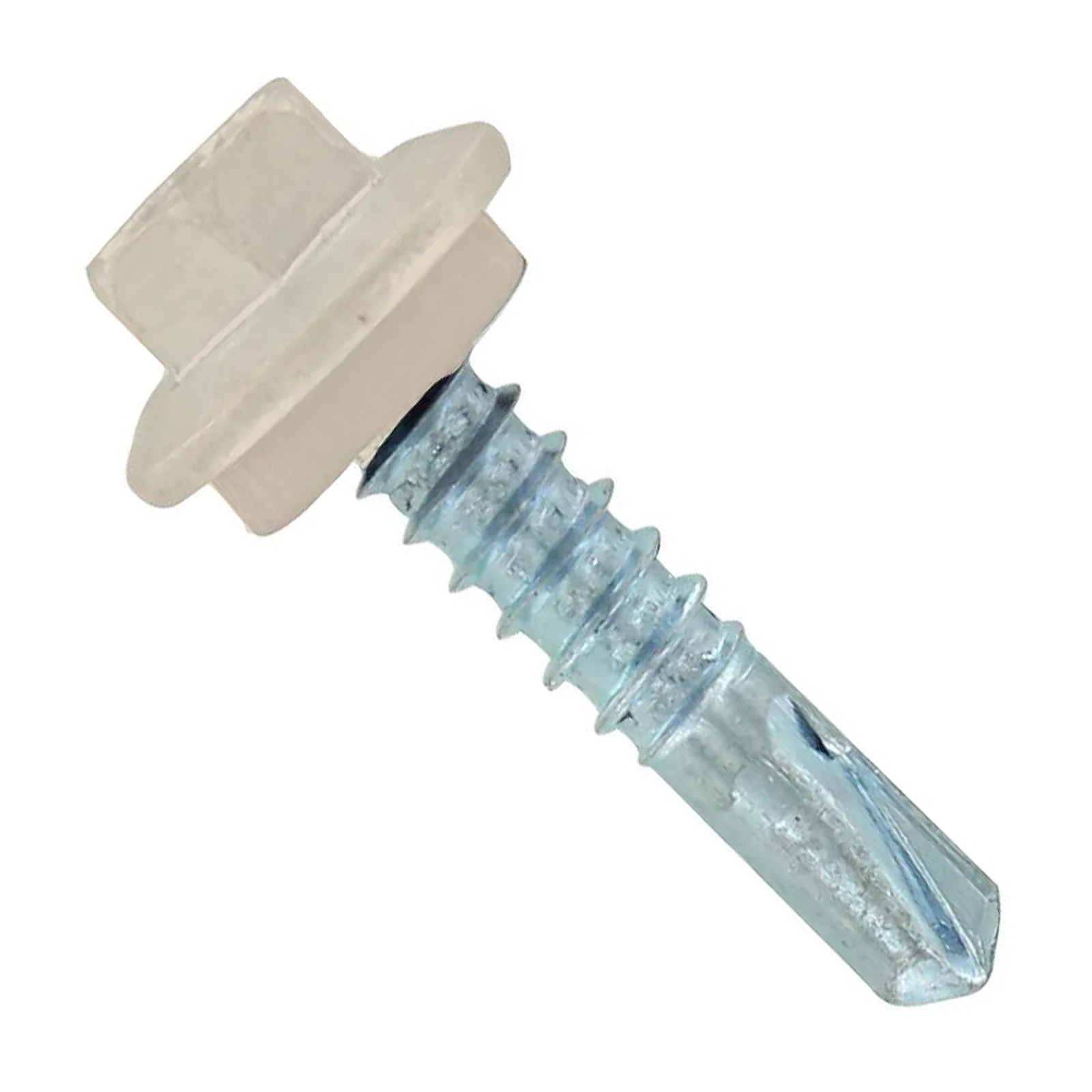 ST Fastening #12 X 1" Self-Drilling Maxx Steelbinder Metal Roofing Screw, Hex-Washer Head - Light Stone, Qty. 250