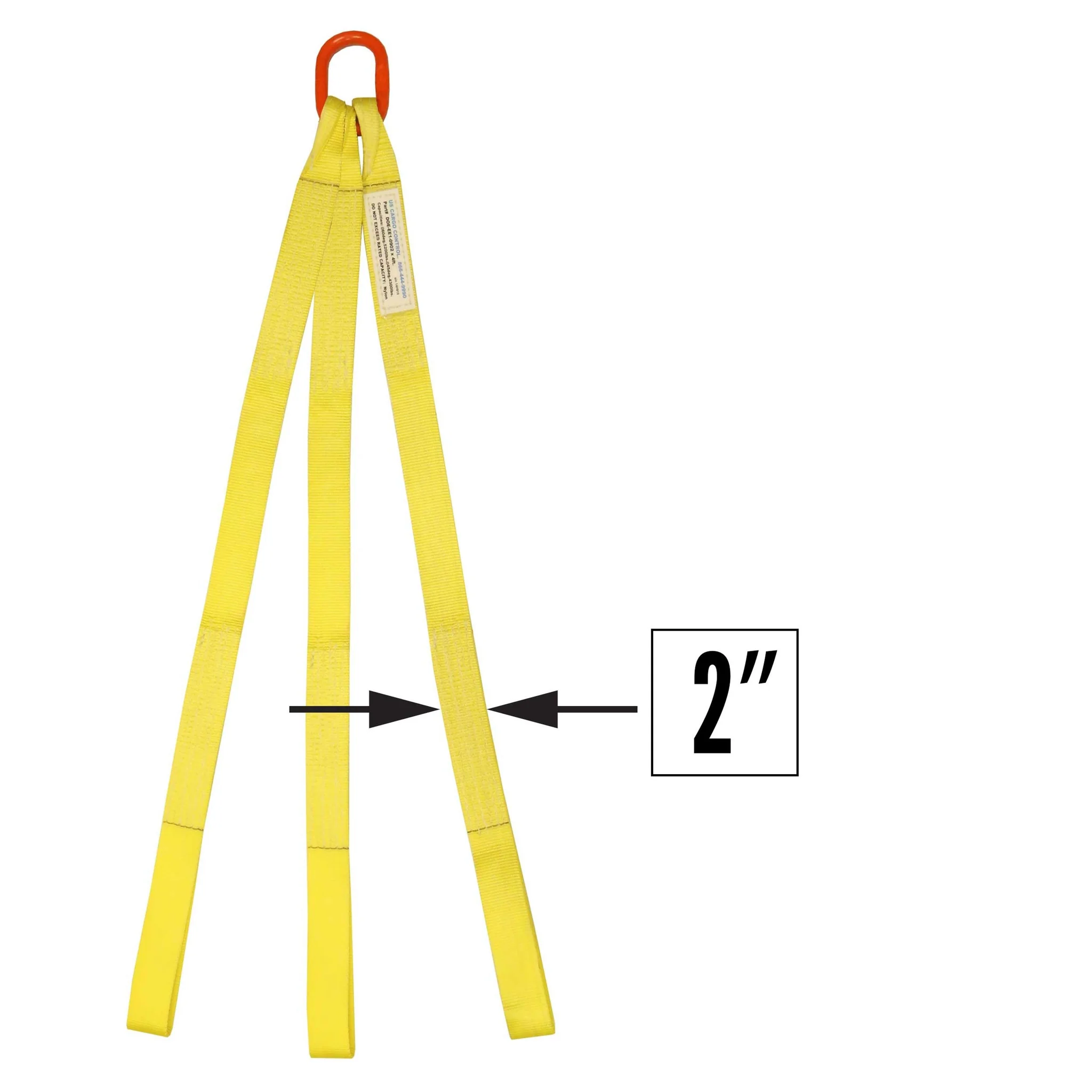 2"x8' (1 ply) Triple Leg Nylon Sling w/ Master Link & Sewn Loop