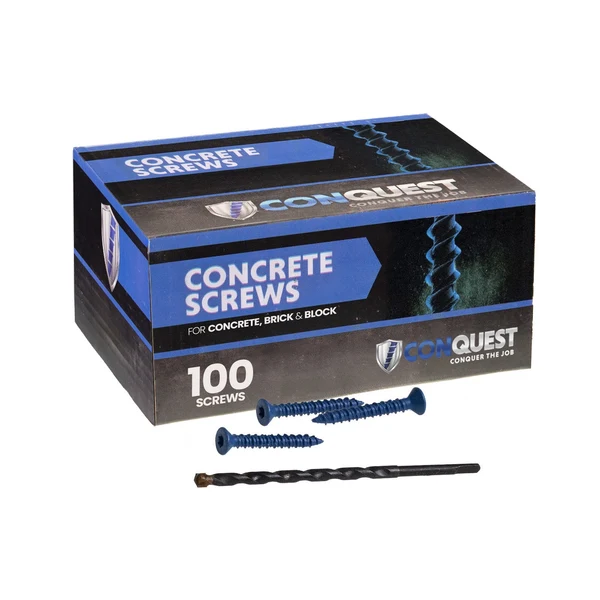 3/16" x 1-3/4" Conquest T-25 Flat Head Concrete Screw, Pkg 100
