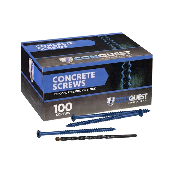 1/4" x 5" Conquest T-30 Flat Head Concrete Screw, Pkg 100