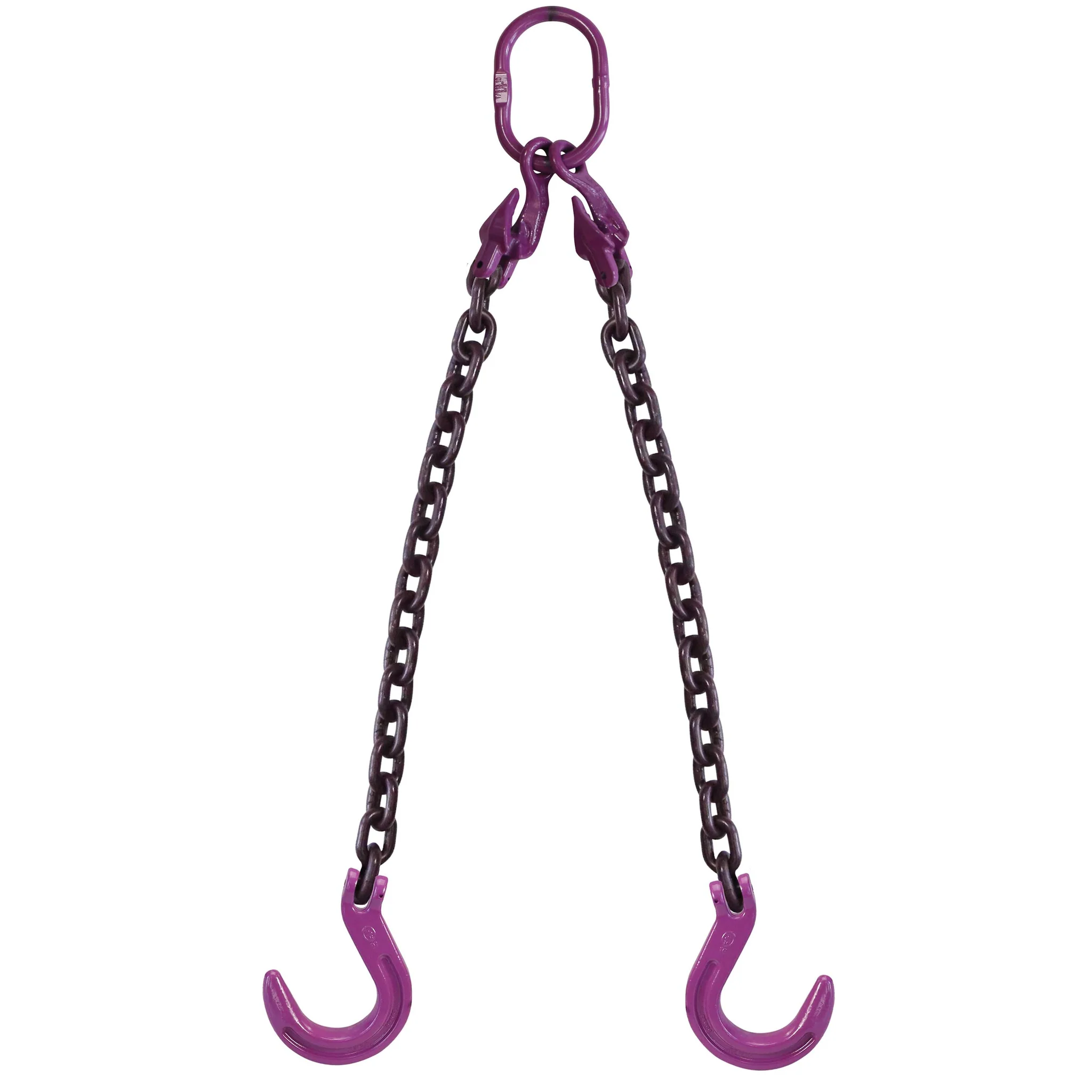 1/2" x 20' Adjustable 2 Leg Chain Sling w/ Foundry Hooks - Grade 100