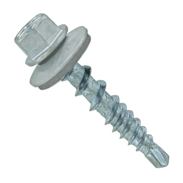 ST Fastening #10 X 1" Kwikseal Woodbinder Metal Roofing Screw - Light Gray, Pkg 250