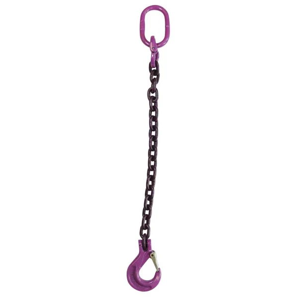 9/32" x 4' Single Leg Chain Sling w/ Sling Hook - Grade 100