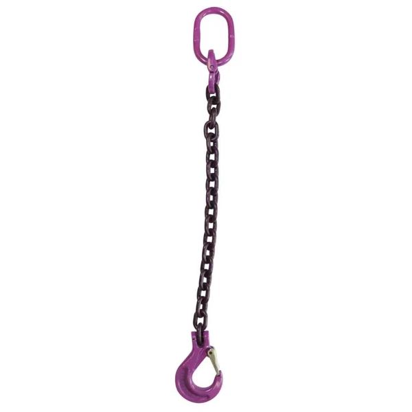 9/32" x 10' Single Leg Chain Sling w/ Sling Hook - Grade 100