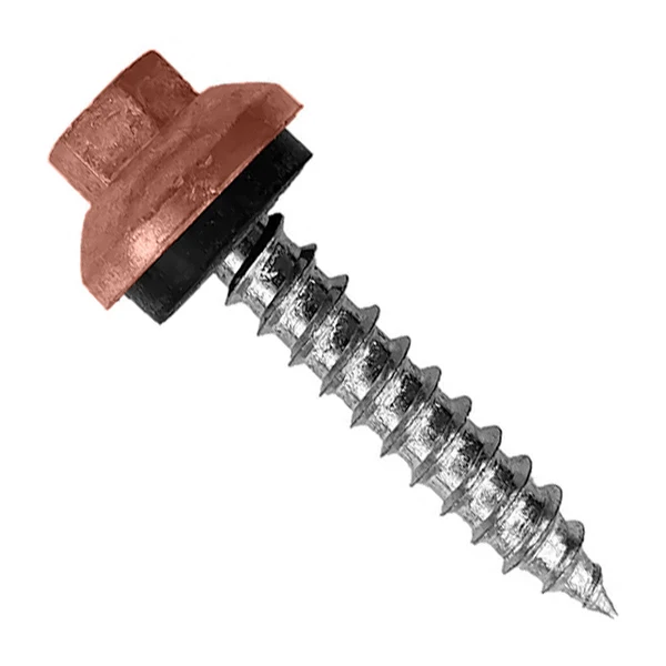 ST Fastening #14 X 1-1/2" ZXL Tapping Woodbinder Metal Roofing Screw - Copper, Pkg 250