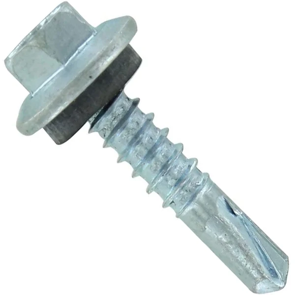 ST Fastening #12 X 1" Self-Drilling Maxx Steelbinder Metal Roofing Screw, Hex-Washer Head - Electro-Galvanized, Qty. 250