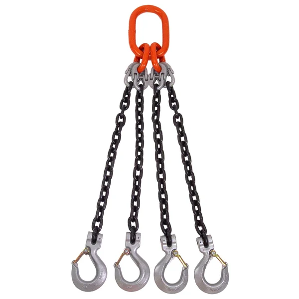 5/8" x 14' Domestic 4 Leg Chain Sling with Crosby Sling Hooks - Grade 100