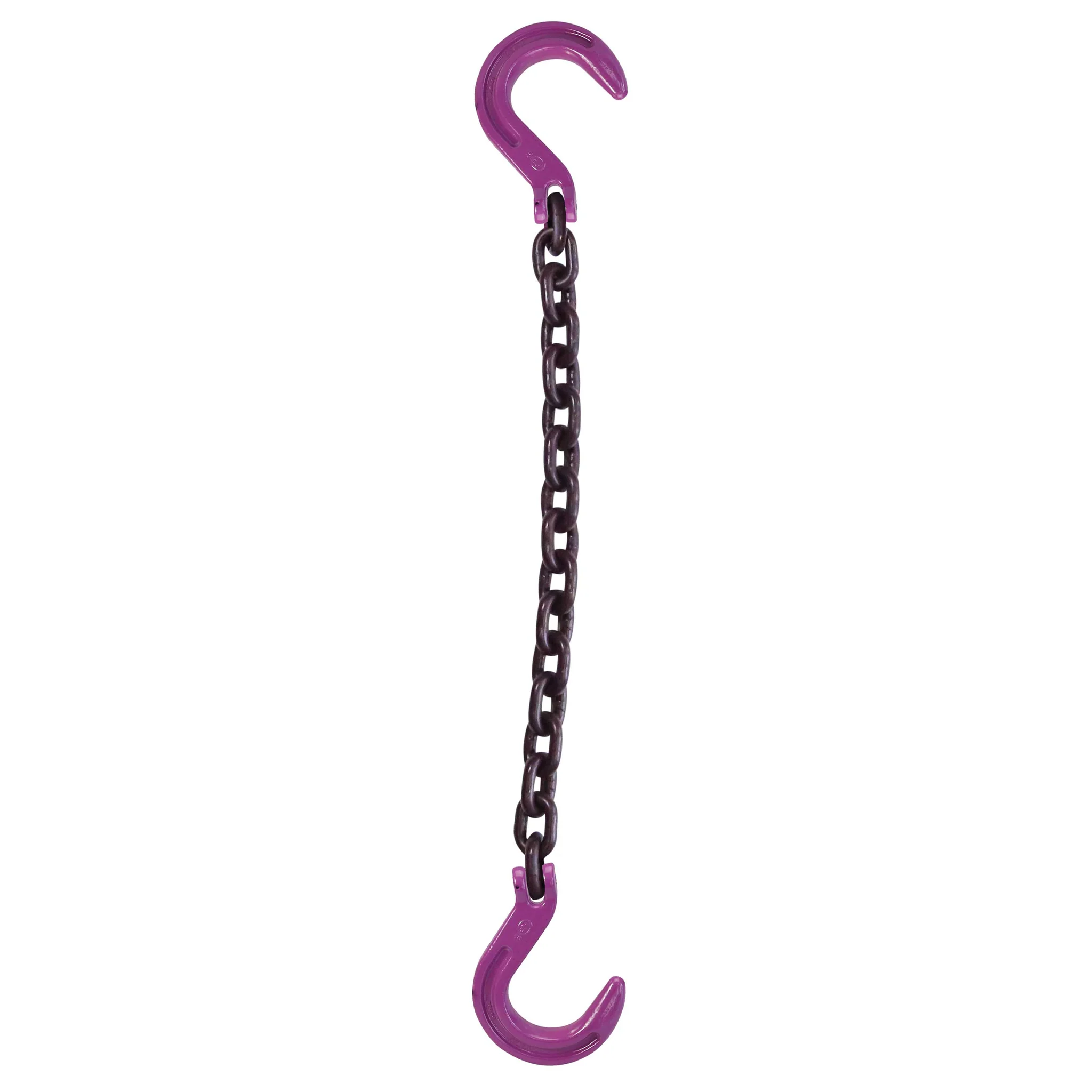 5/16" x 18' Single Leg Chain Sling w/ Foundry & Foundry Hooks - Grade 100