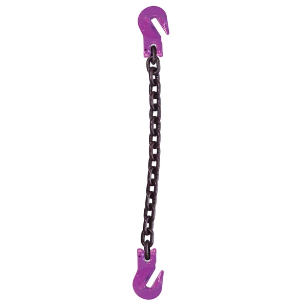 5/8" x 10' Single Leg Chain Sling w/ Grab & Grab Hooks - Grade 100