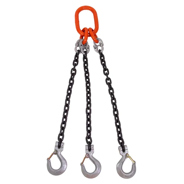 1/2" x 6' Domestic 3 Leg Chain Sling with Crosby Sling Hooks - Grade 100