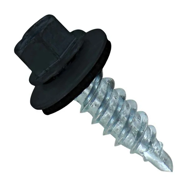 ST Fastening #12 X 3/4" Kwikseal Woodbinder Pole Barn Stitch Screw, Black, Pkg 250