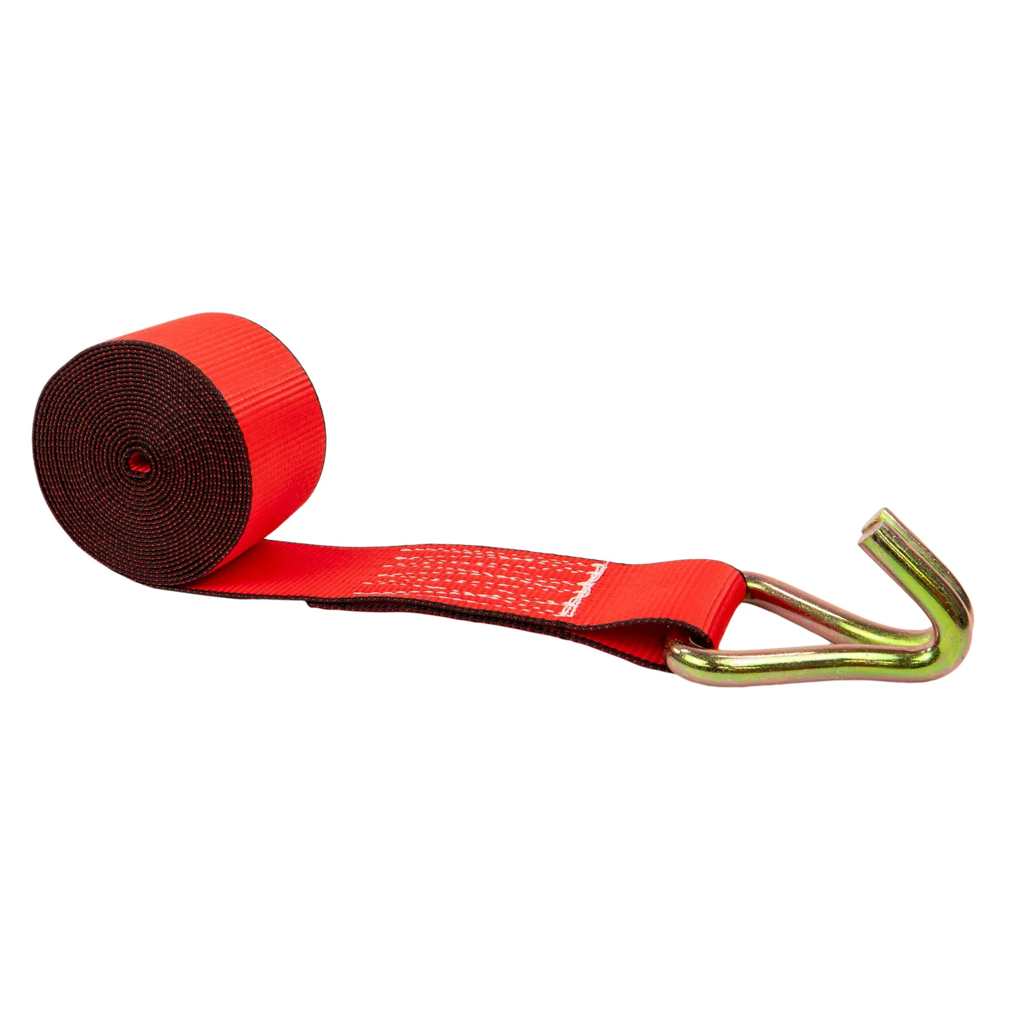 3" X 50' Winch Strap with Wire Hook | Red