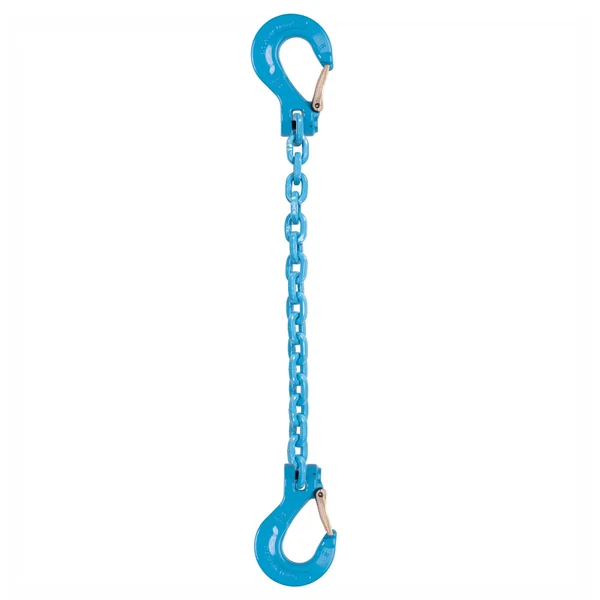 9/32" x 18' Pewag Single Leg Chain Sling w/ Sling & Sling Hooks - Grade 120