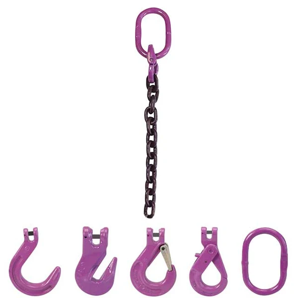 3/8" x 3' Single Leg Chain Sling w/ Sling Hook - Grade 100