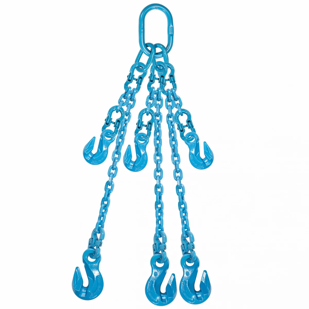 9/32" x 10' Pewag Adjustable 3 Leg Chain Sling w/ Grab Hooks - Grade 120