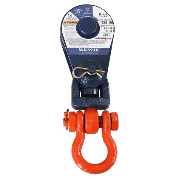 Crosby® McKissick 12" Sheave Block w/ Shackle - 3/4" wire