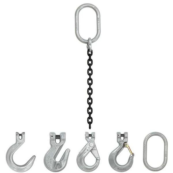 3/8" x 3' Domestic Single Leg Chain Sling with Crosby Self-Locking Hook - Grade 100