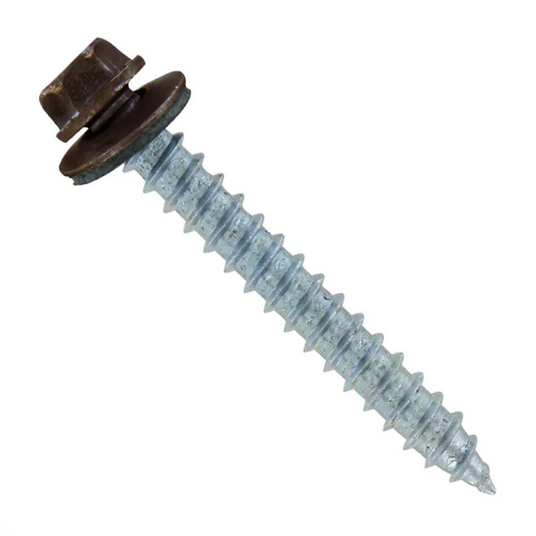ST Fastening #14 x 2" Type 17 Woodbinder Metal Roofing Screw - Koko Brown, Pkg 250