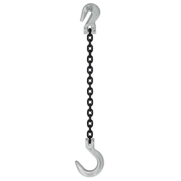 5/8" x 10' Domestic Single Leg Chain Sling with Crosby Grab & Foundry Hooks - Grade 100