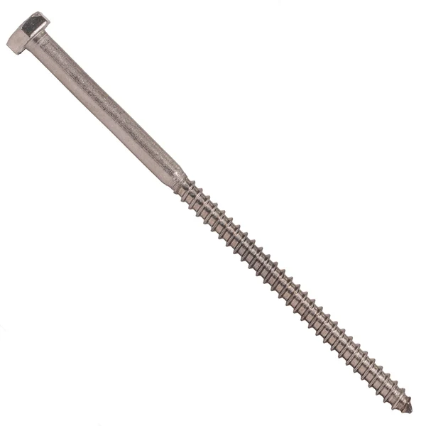 1/4" x 5" Conquest Hex Head Lag Bolt for Wood - 18-8 Stainless Steel