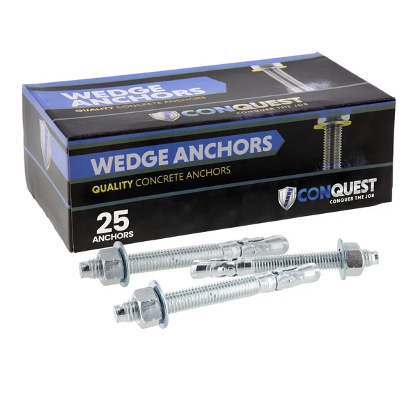 5/8" x 6" Conquest Wedge Anchors - 304 Stainless Steel, Pkg 25