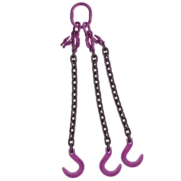 1/2" x 20' Adjustable 3 Leg Chain Sling w/ Foundry Hooks - Grade 100