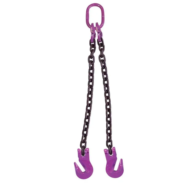 1/2" x 16' 2 Leg Chain Sling w/ Grab Hooks - Grade 100
