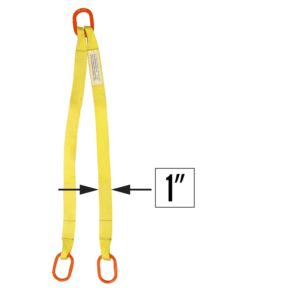 1"x14' (1 ply) Double Leg Nylon Sling w/ Master Link Both Ends