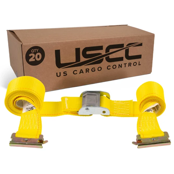 2" x 12' Yellow E-Track Cam Buckle Strap | 20-Pack