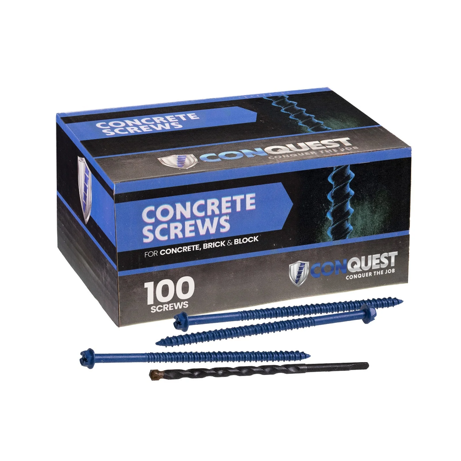 1/4" x 6" Conquest Hex Concrete Screw, Pkg 100