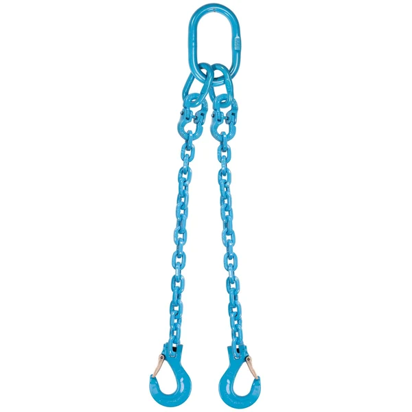 3/8" x 6' Pewag 2 Leg Chain Sling w/ Sling Hooks - Grade 120