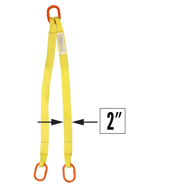 2"x18' (1 ply) Double Leg Nylon Sling w/ Master Link Both Ends