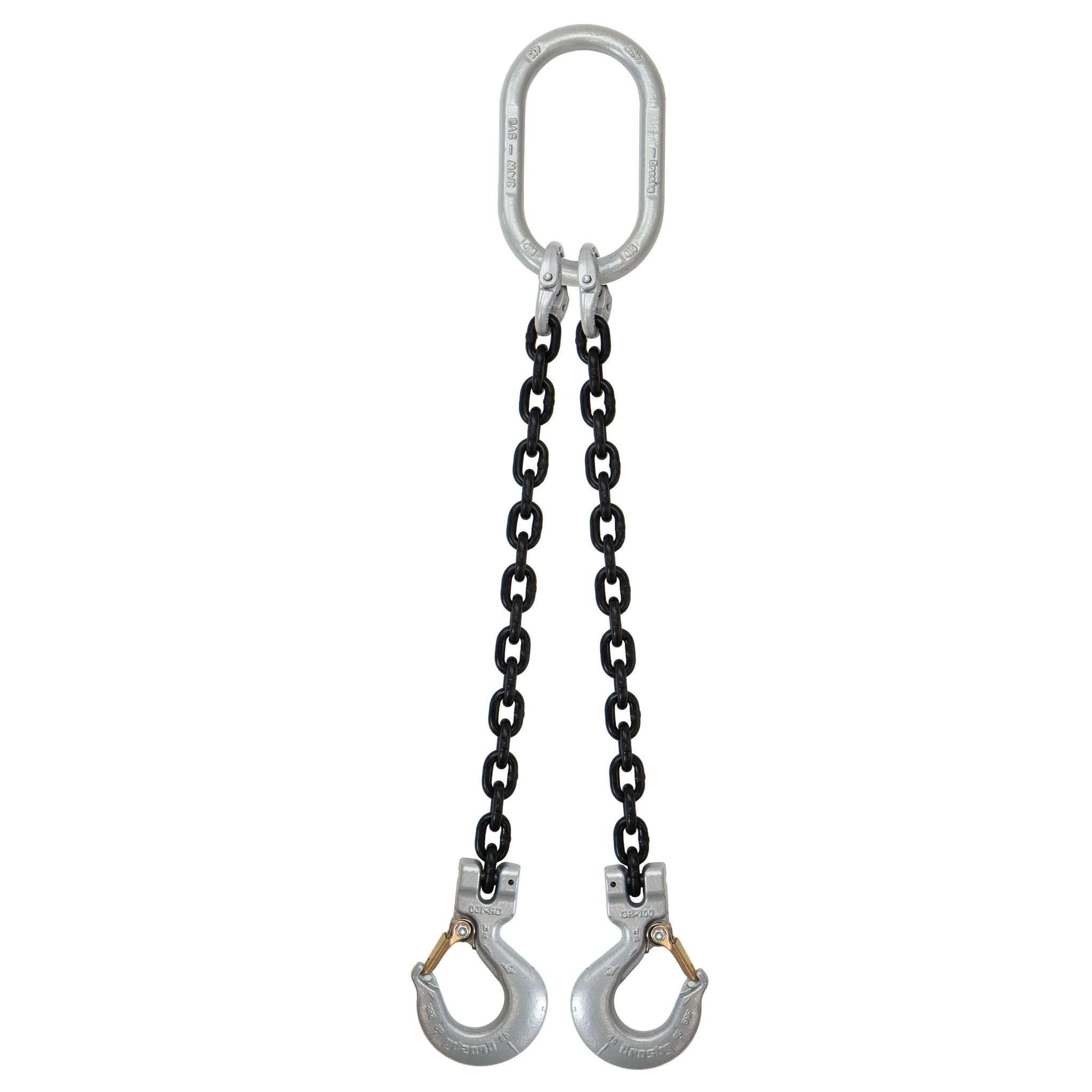 5/16" x 3' Domestic 2 Leg Chain Sling with Crosby Sling Hooks - Grade 100
