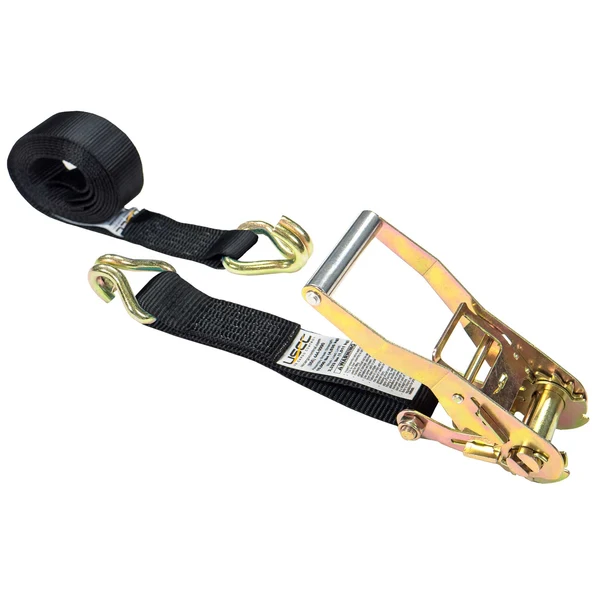 2" x 27' Ratchet Strap with Wire / Double J Hooks | Black