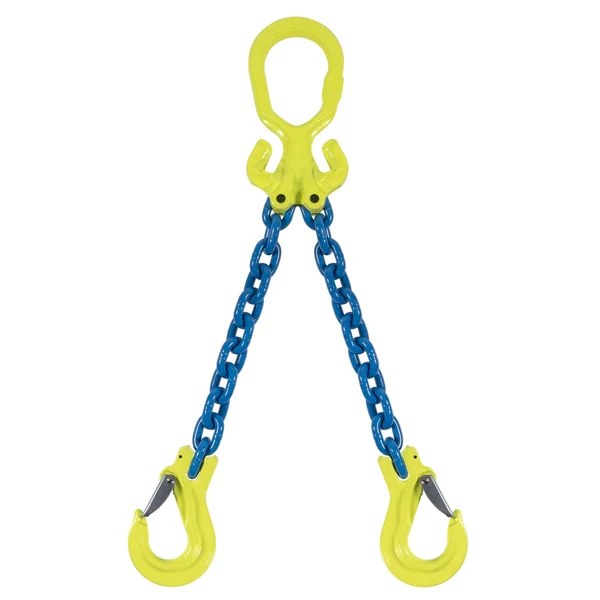 5/16" x 20' Adjustable 2 Leg Chain Sling w/ Gunnebo Chain and Sling Hooks - Grade 100